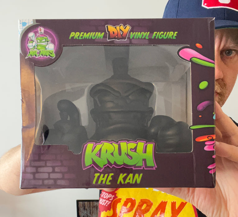 "KRUSH THE KAN" 5 inch DIY BLACK VINYL FIGURE Vinyl Art Toy Tenacious Toys