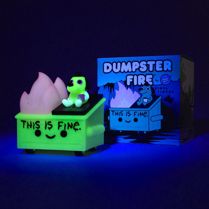 Lil Dumpster Fire This is Fine GID Edition Vinyl Figure by 100% Soft