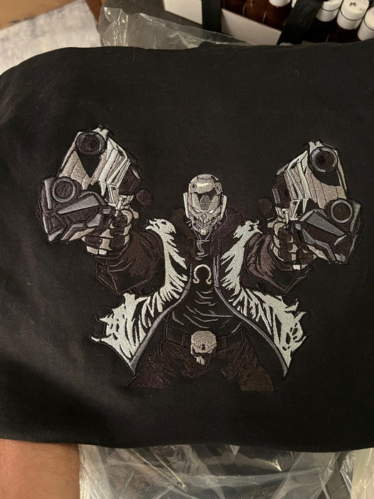 RLUX Cyberskull Gunslinger Omega Deluxe Embroidered Hoodie Apparel RLUX