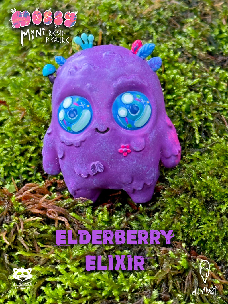 Mossy - The Mini Moss Spirit - ELDERBERRY ELIXIR by Mumbot Designer Toys Strangecat Toys