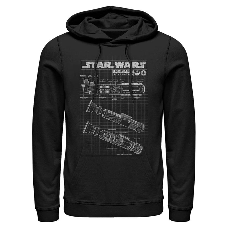 Men's Star Wars Saber Diagram Lightweight Hoodie Lightweight Hoodie Star Wars