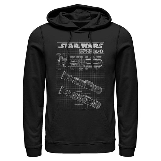 Men's Star Wars Saber Diagram Lightweight Hoodie Lightweight Hoodie Star Wars