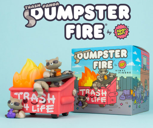 Trash Panda Dumpster Fire PREORDER SHIPS Q2 Vinyl Art Toy 100soft