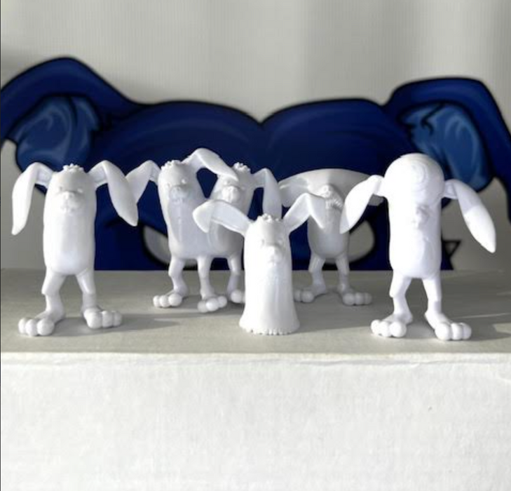 BUNNYWITH Mini Figures Set of 5 White Vinyl Art Toy Alex Pardee