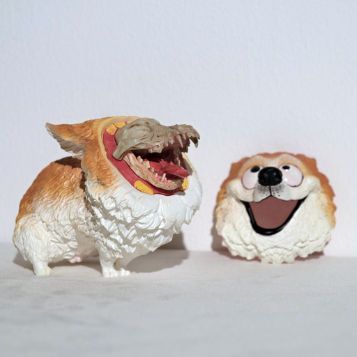 Double Two Chinese Zodiac Year of the Dog by WEARTDOING Resin Sank Toys