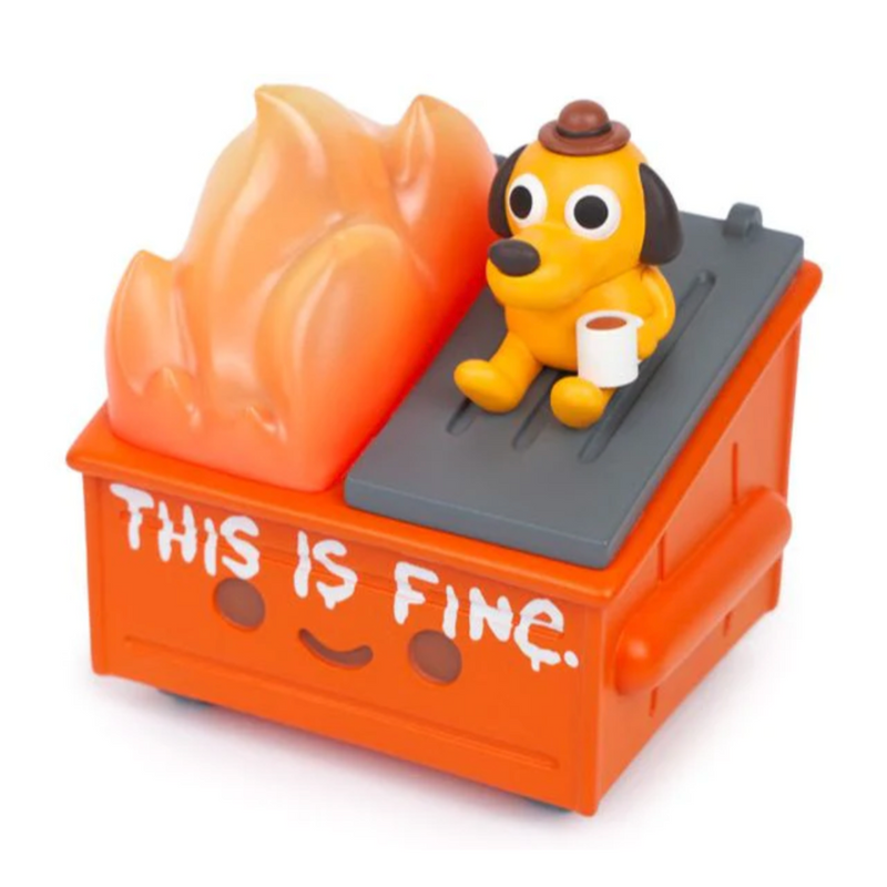 Lil Dumpster Fire This is Fine Edition Vinyl Figure Vinyl Art Toy 100soft