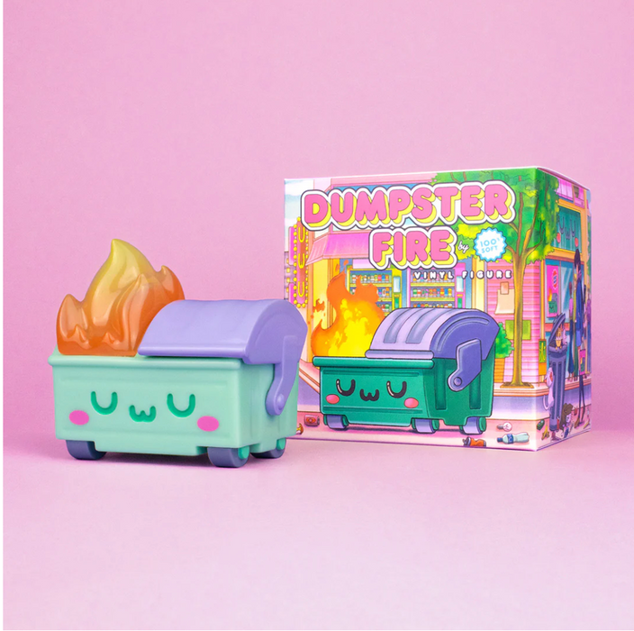 Dumpster Fire Vinyl Figure UwU Edition Vinyl Art Toy 100soft