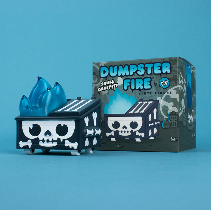 Skull Graffiti Dumpster Fire Vinyl Figure Vinyl Art Toy 100soft