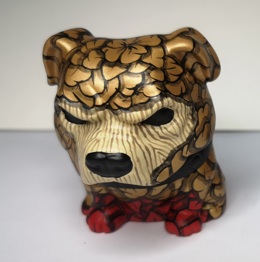 Custom Floral Danger Dog Gold by David Stevenson Custom Tenacious Toys