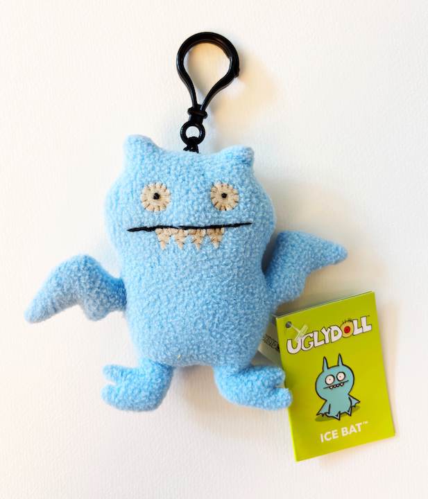 Uglydoll Ice Bat Blue mini plush backpack clip Plush Uglydoll