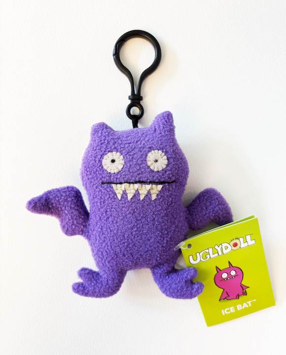 Uglydoll Ice Bat Purple mini plush backpack clip Plush Uglydoll