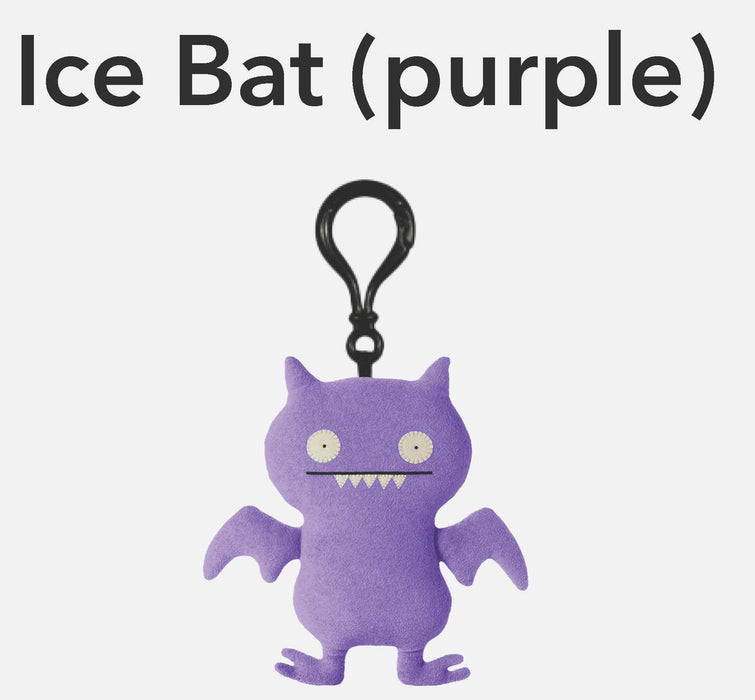 Uglydoll Ice Bat Purple mini plush backpack clip