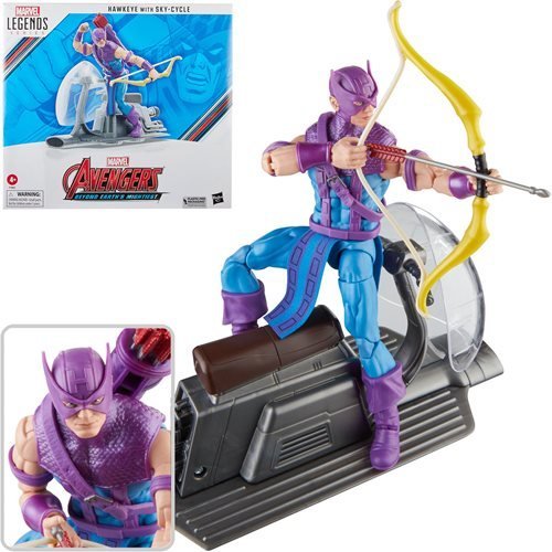 Avengers 60th Anniversary Marvel Legends Hawkeye with Sky-Cycle 6 Inch Action Figure Action & Toy Figures ToyShnip