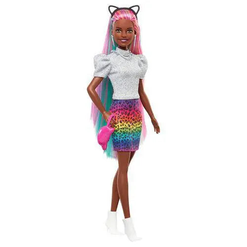 Barbie Leopard Rainbow Hair Doll #2 Dolls ToyShnip