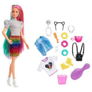 Barbie Leopard Rainbow Hair Doll Dolls ToyShnip