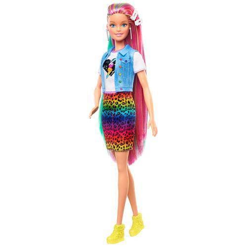 Barbie Leopard Rainbow Hair Doll Dolls ToyShnip