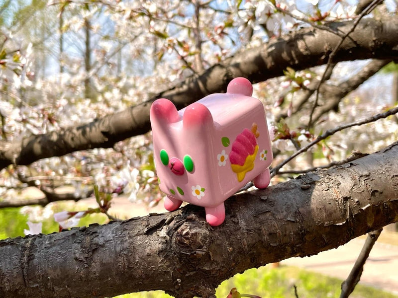 Box Bear - Sakura Spring Ver. by Rato Kim Designer Toys Strangecat Toys