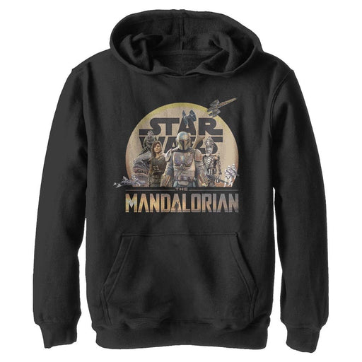 Boy's Star Wars Mandalorian Character Action Pose Lightweight Hoodie Lightweight Hoodie Star Wars