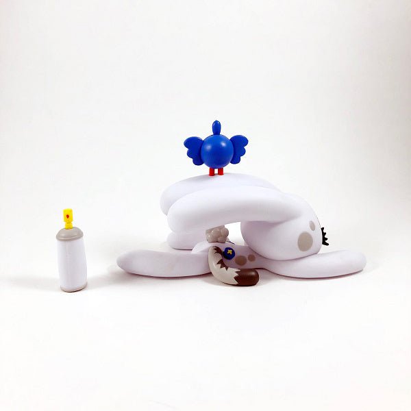 Bunny Kitty White by PERSUE Vinyl Art Toy 3DRetro