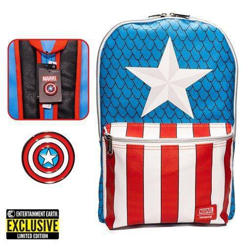 Captain America Cosplay Backpack with Pin Set - Entertainment Earth Exclusive Backpacks ToyShnip