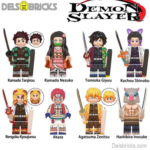 Demon Slayer Anime Set of 8 Lego compatible Minifigures Minifigures DelsBricks Minifigures