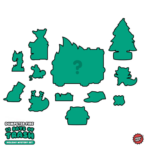 Dumpster Fire 12 Days of Trash Advent Calendar Holiday Figure Set PREORDER Vinyl Art Toy 100soft