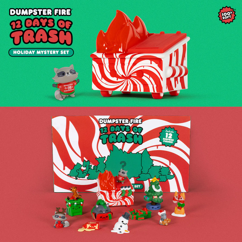 Dumpster Fire 12 Days of Trash Advent Calendar Holiday Figure Set Vinyl Art Toy 100soft
