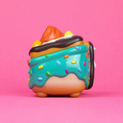 Dumpster Fire Donut Green Vinyl Figure Vinyl Art Toy 100soft
