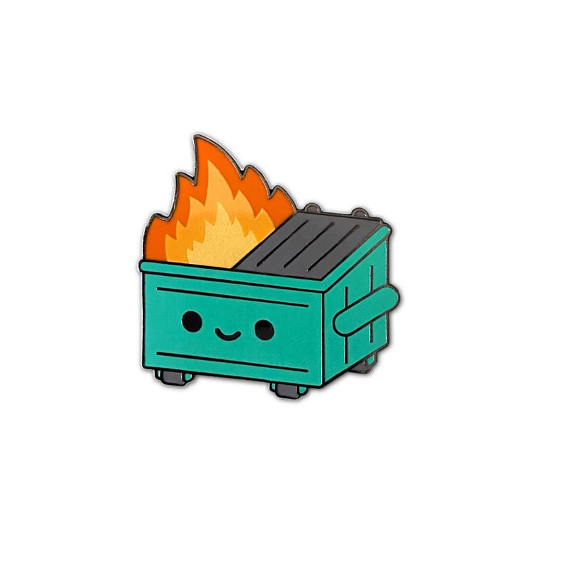Dumpster Fire Enamel Pin Pin 100soft