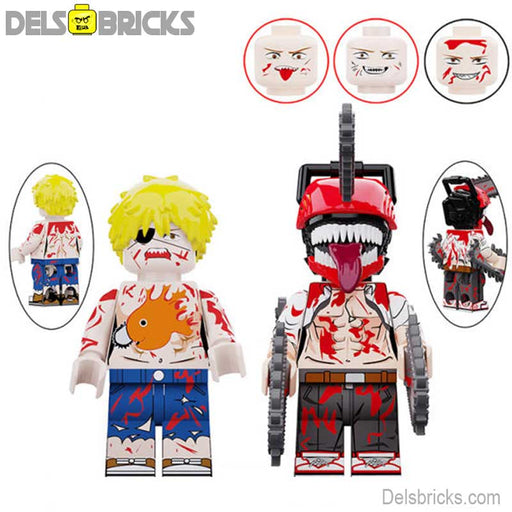 Chainsaw Man Denji set of 2 Lego Anime Minifigures Minifigures DelsBricks Minifigures