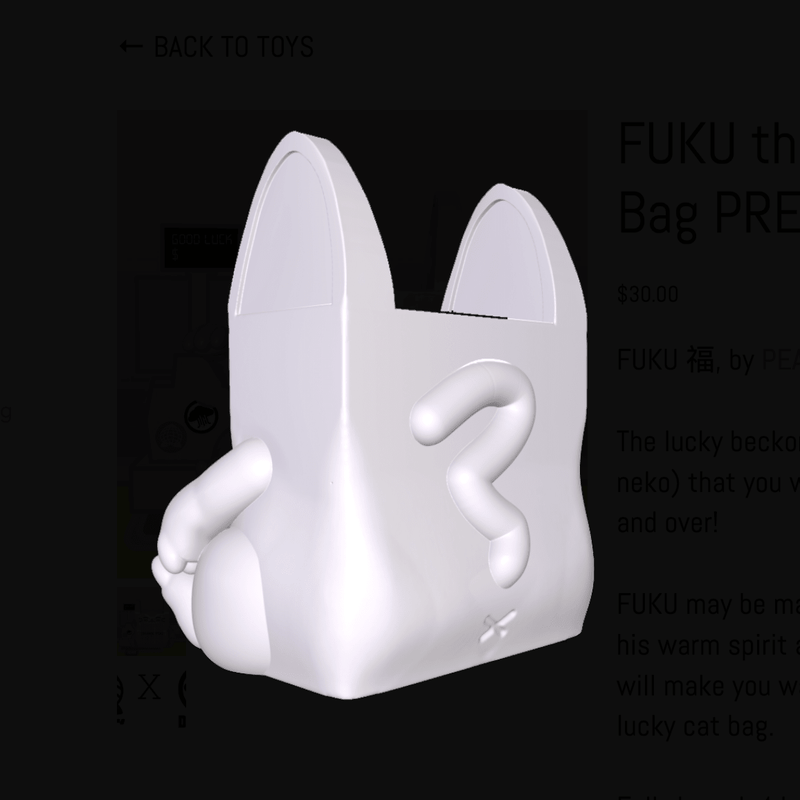 FUKU the Lucky Cat Bag Blind Box Doomco Designs