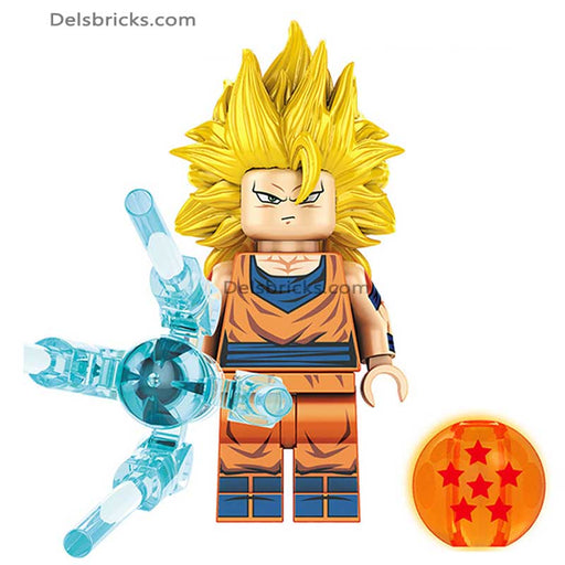 Goku Super Saiyan Yellow Hair Dragon Ball Z Minifigures DelsBricks Minifigures