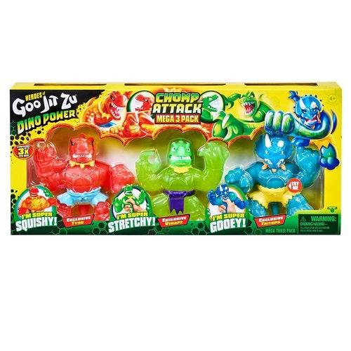 Heroes of Goo Jit Zu Dino Power Chomp Attack Mega 3 Pack Action Figure Action Figure ToyShnip