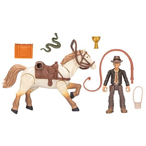 Indiana Jones Worlds of Adventure Indiana Jones with Horse Action Figure Set Action & Toy Figures ToyShnip