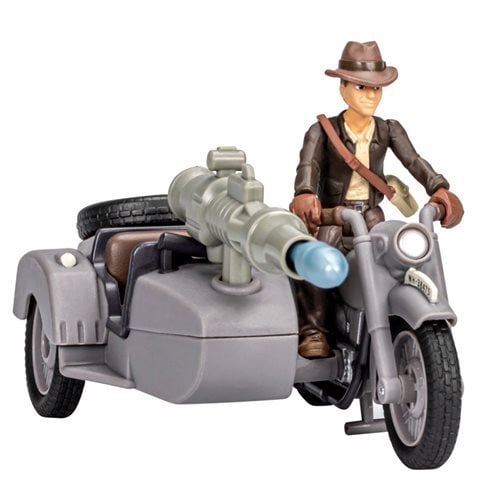 Indiana Jones Worlds of Adventure Indiana Jones with Motorcycle and Sidecar Action Figure Set Action & Toy Figures ToyShnip