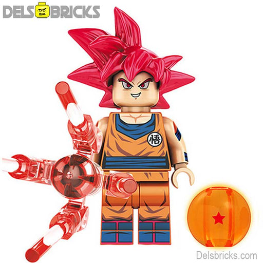 Goku Super Saiyan Red Hair Dragon Ball Z Minifigures DelsBricks Minifigures
