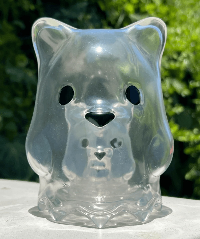 XL GHOST BEAR Clear Vinyl Art Toy Munky King