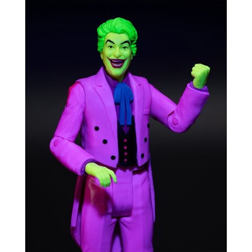 McFarlane Toys DC Retro The Joker Batman: Classic TV Series Black Light Gold Label 6-Inch Action Figure - Entertainment Earth Exclusive Action & Toy Figures ToyShnip