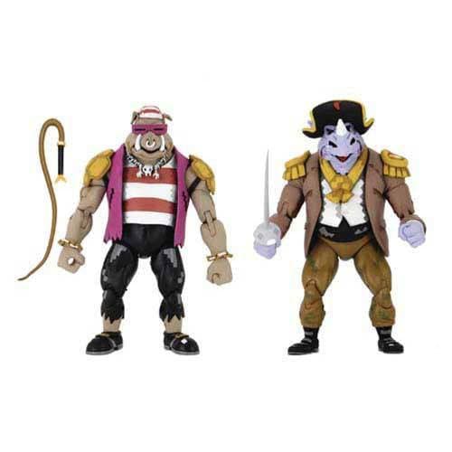 NECA Teenage Mutant Ninja Turtles: Turtles in Time Pirate Bebop & Rocksteady 7-Inch Scale Action Figure 2-Pack Action & Toy Figures ToyShnip