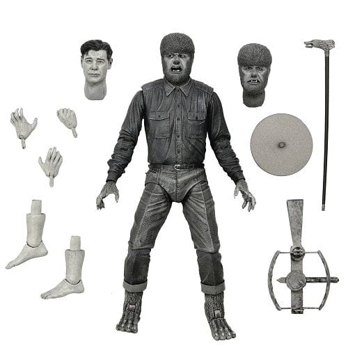 NECA Universal Monsters Ultimate Wolf Man Monster Black & White 7-In Action Figure Action & Toy Figures ToyShnip