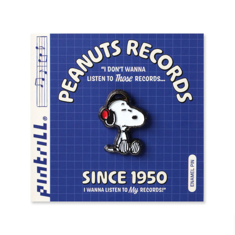 PEANUTS Snoopy Headphones Records Pin Accessories Pintrill