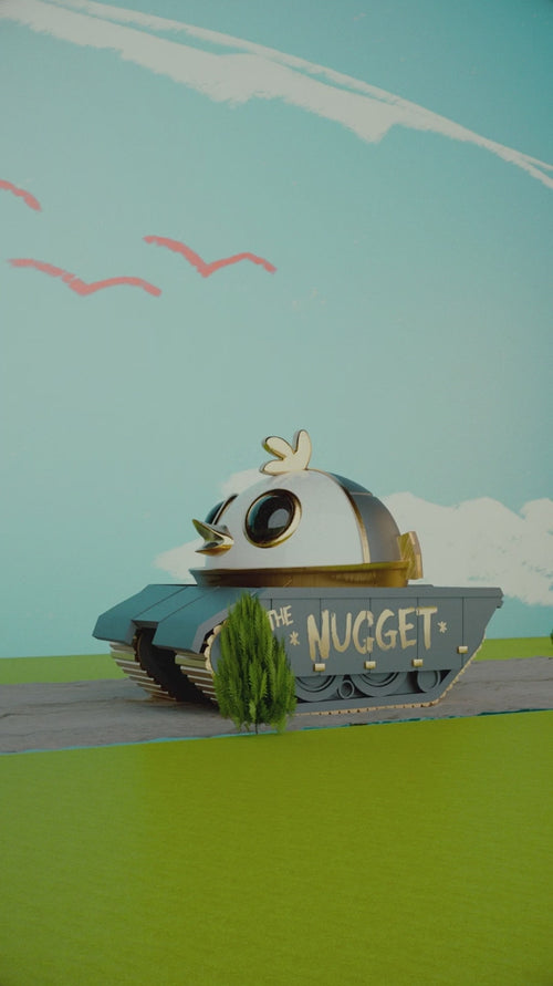 The Nugget GOLDEN OIL Edition Vinyl Art Toy Heavy Cream