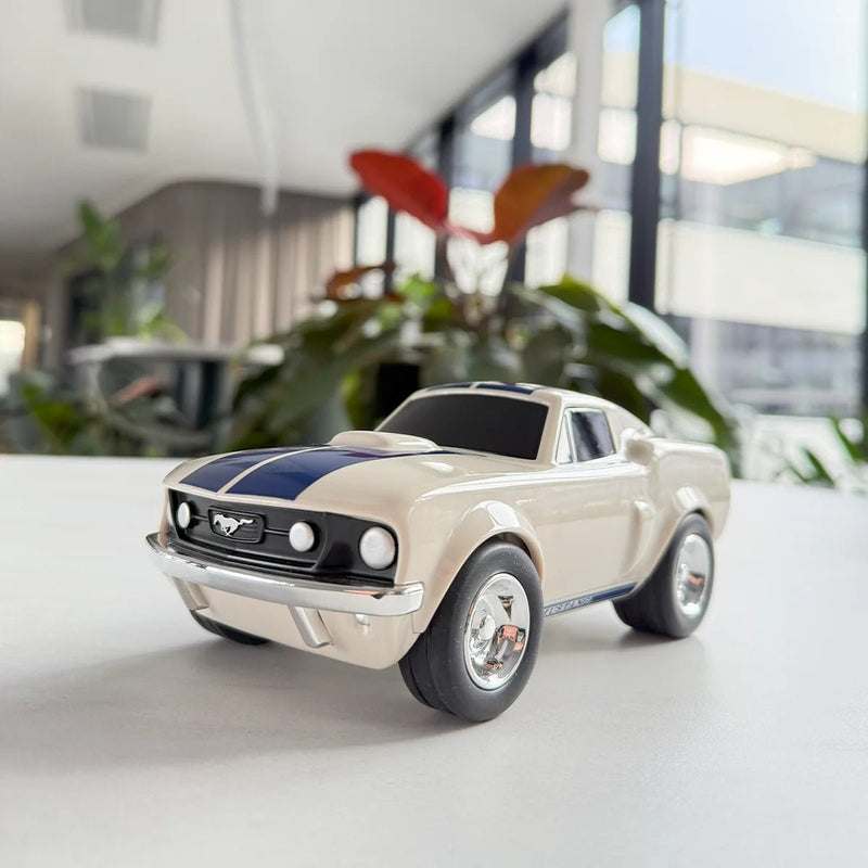 Racing Car Ford Mustang White with Blue Stripes Cars Baghera