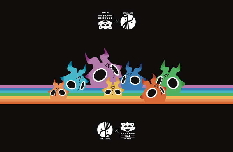 Rainbow Micro Bobbi Set by Zintears Designer Toys Strangecat Toys