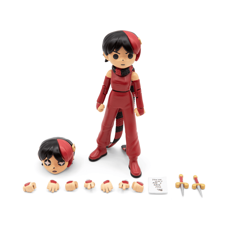 Scott Pilgrim vs the World Knives Chau Oops All Red Variant action figure Action Figure Bottleneck Gallery