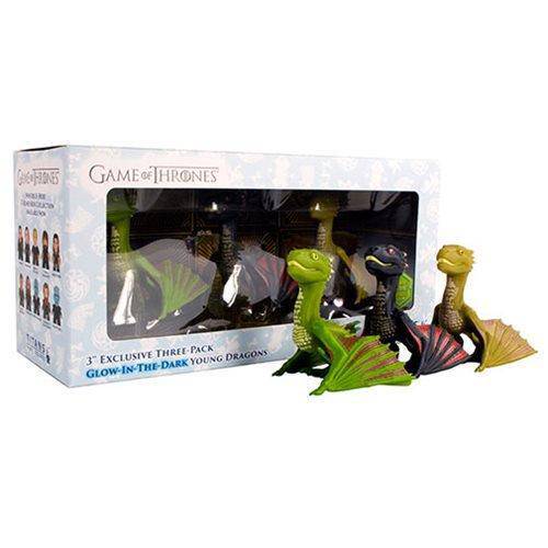 SDCC 2019 - Game of Thrones Young Dragons GITD 3-Inch Titan Vinyl Figure 3-Pack Toys & Games ToyShnip