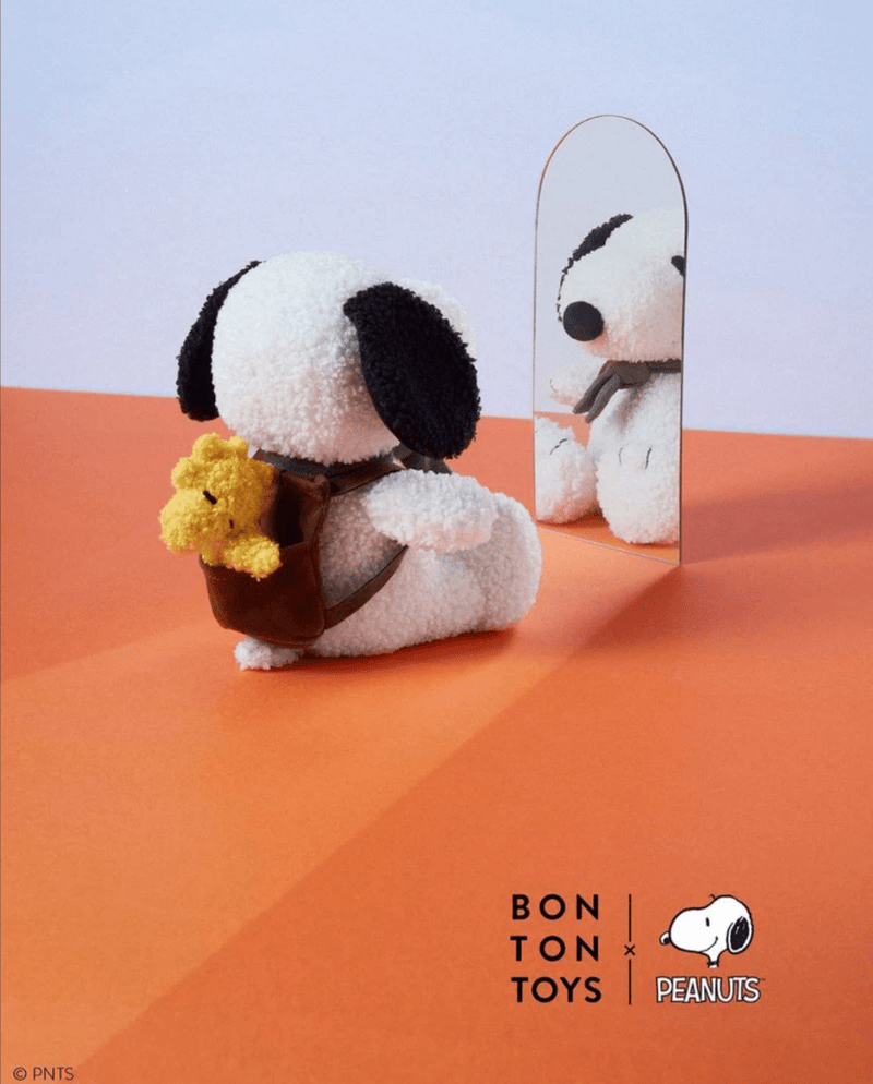 SNOOPY 8 inch plush with Woodstock in Backpack Plush Bon Ton