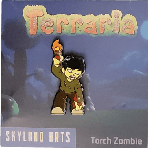Torch Zombie Hard Enamel Pin Skyland Arts