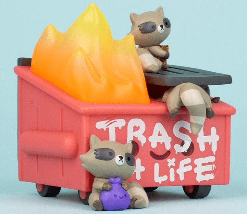 Trash Panda Dumpster Fire Vinyl Art Toy 100soft