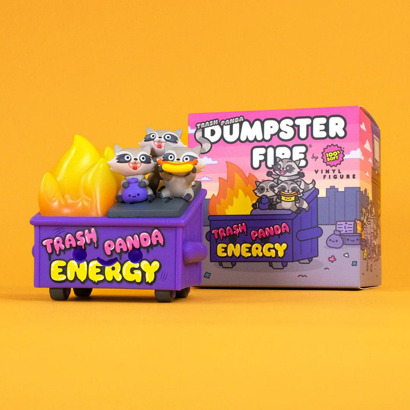 Trash Panda Energy Dumpster Fire vinyl figure Vinyl Art Toy 100soft
